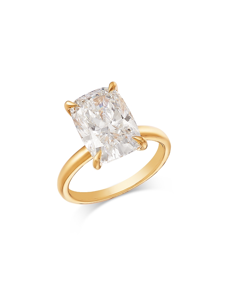 Bloomingdale's Fine Collection Luxe Collection Certified Lab Grown Diamond Elongated Cushion Cut Engagement Ring in 18K Yellow Gold, 5.0 tcw