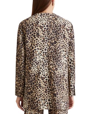 Cat Print Round Neck Jacket