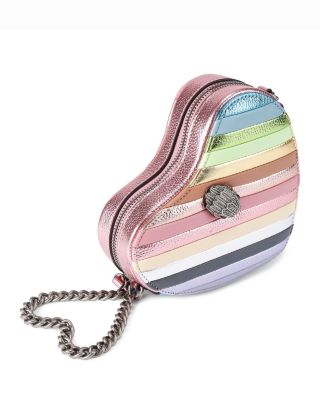 Kensington Heart Metallic Leather Stripe Crossbody