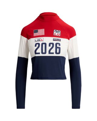 Team USA Stretch Jersey Mock Neck Top