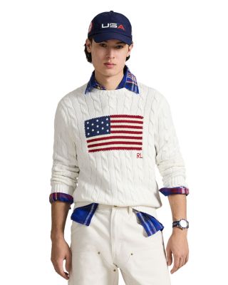 Cable Knit Flag Sweater