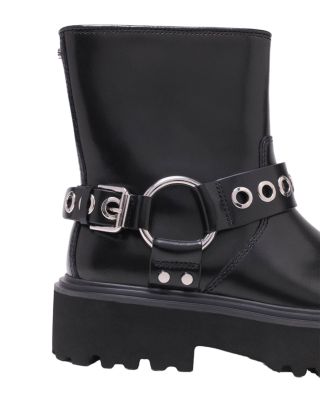 Women's Leather Biker Boots