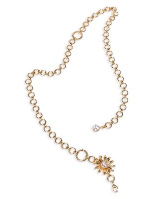 Women's Flower-Embellished Chain Belt