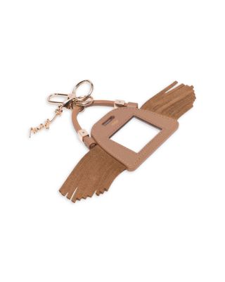 Miss M Fringed Suede Mini Mirror Bag Charm 