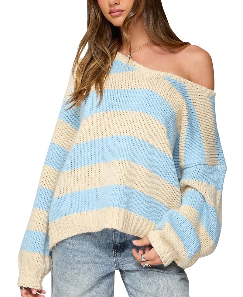 Edikted Tracie Striped Oversized Sweater