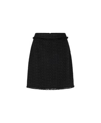 BouclÃ© Skirt with Fringes