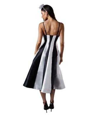  Contrast Panel Midi Dress