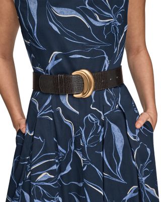 Belted Square Neck Dress