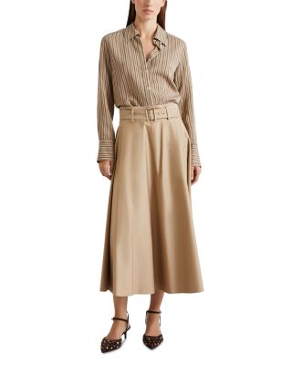 Water Repellent Midi Skirt