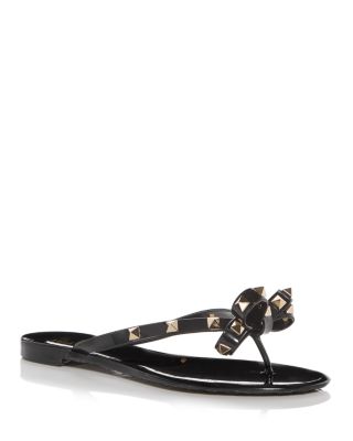 Women's Rockstud Bow Thong Sandals