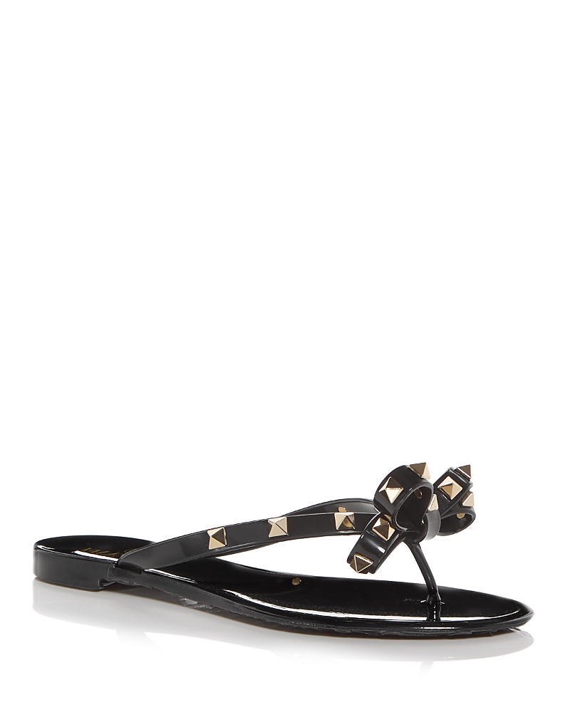 Valentino Garavani Women's Rockstud Bow Thong Sandals