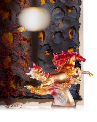 Fireball Charging to Triumph Limited Edition Crystal Glass Sculpture