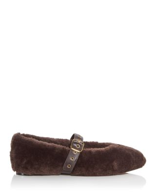 Women's Remy Faux Fur Mary Jane Flats