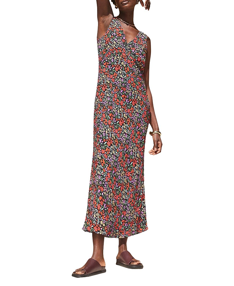 Ro & Zo Sleeveless Ditsy V-Neck Midi Dress