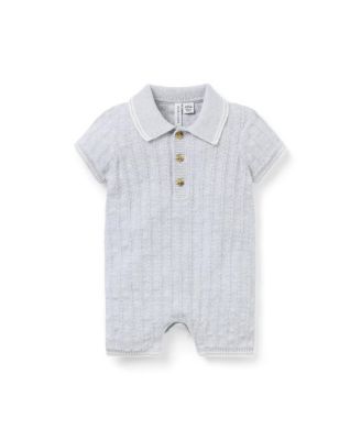 Collared Knit Romper - Baby