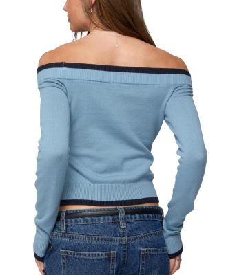 Kezzie Contrast Off Shoulder Knit Top