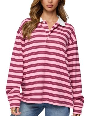 Maureen Striped Polo Sweatshirt