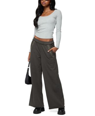  Wrenn Studded Wide Leg Sweatpants