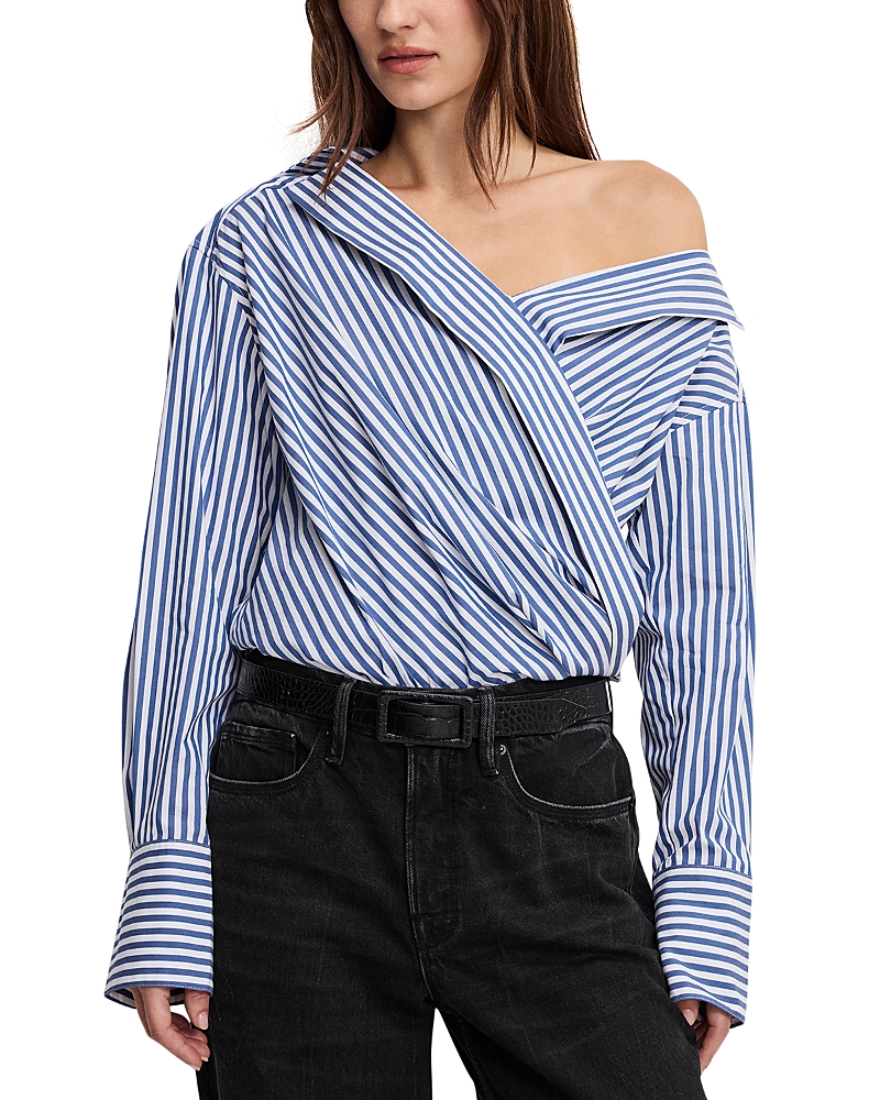 Good American Off Shoulder Poplin Bodysuit