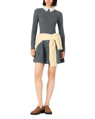 Ribbed Mini Skater Dress