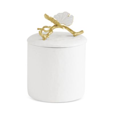 Butterfly Ginkgo Porcelain Canister, Extra Small