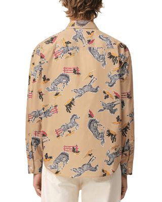 Boxy Shirt With Horse Print 