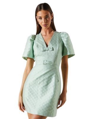 Jacquard Bow Mini Dress