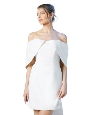 Statement Bardot Mini Bridal Dress