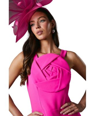 Strappy Crepe Corsage Midi Dress