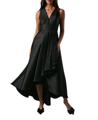 Sleeveless Plunge Waterfall Maxi Dress