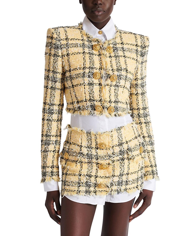Balmain Cropped Jacket in Glitter Tweed