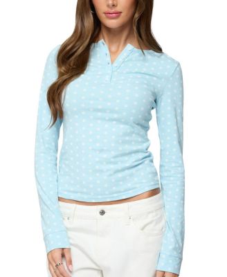 Keana Polka Dot Henley Top