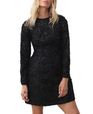  Women's Sequin Applique Mini Dress