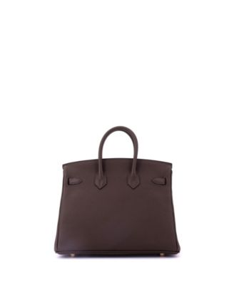 Birkin 25 Handbag Brown Togo with Gold Hardware