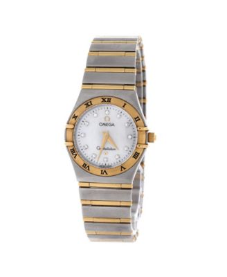  Constellation Quartz Watch in Stainless Steel and Gold Details with Diamond Markers and Mother of Pearl 24mm