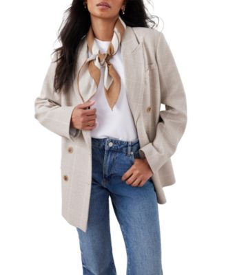 Women's Checked Double Breasted Blazer