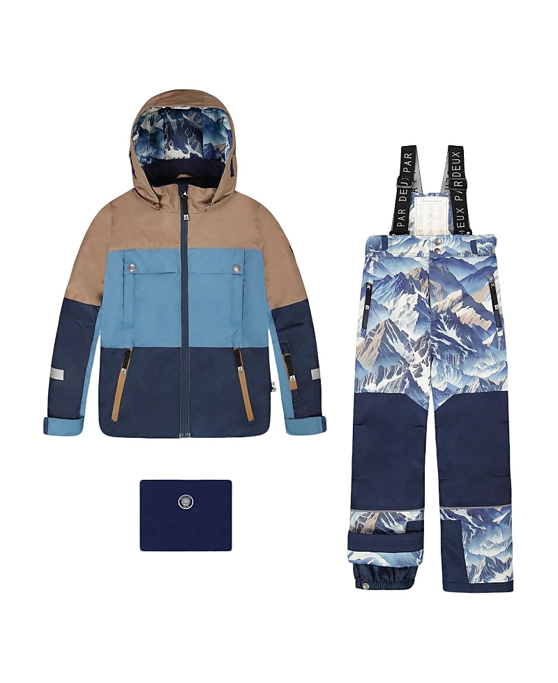 Deux par Deux Boys' Two-Piece Mountain Teknik Snowsuit - Big Kid