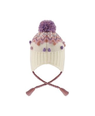 Girls' Lined Peruvian Knit Pompom Hat - Baby