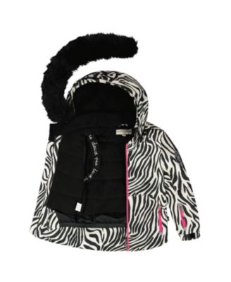  Girls' Two-Piece Play Zebra Snowsuit - Little Kid