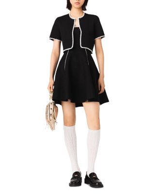 Topstitched Cropped Cardigan