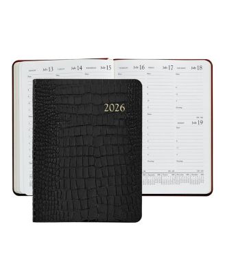  2026 Embossed Croc Leather Desk Diary