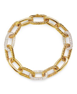 DY Madison&reg; Chain Bracelet in 18K Yellow Gold with Diamonds, 11mm