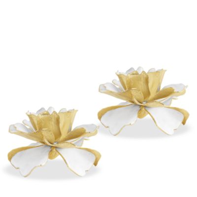 Gardenia Candleholders, Set of 2