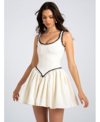 Coco Boucle Tweed V Waist Mini Dress