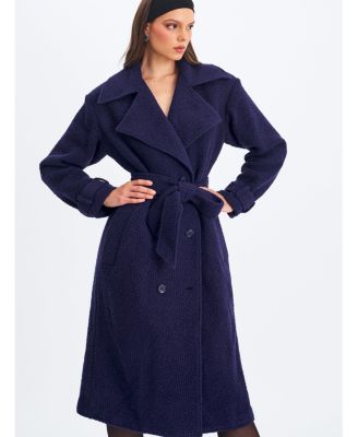  Jaelyn Wool Blend Double-Breasted Belted Coat