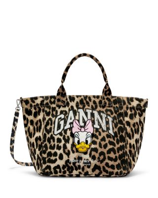 Small Daisy Duck Leopard Print Shopper Tote
