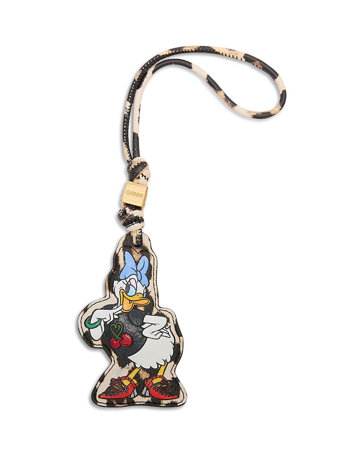 Ganni Daisy Duck Leopard Print Bag Charm