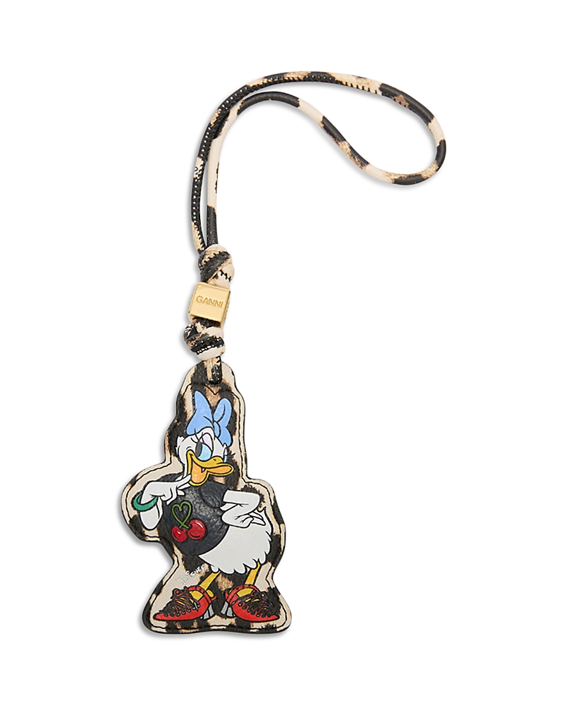 Ganni Daisy Duck Leopard Print Bag Charm · OS