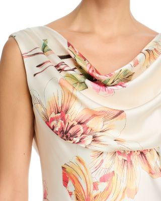 Sleeveless Drape Neck Gown