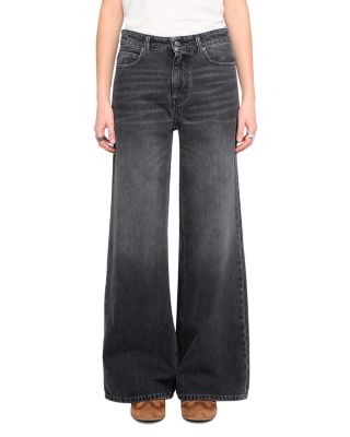 Eli High Rise Wide Leg Jeans in Medium Grey